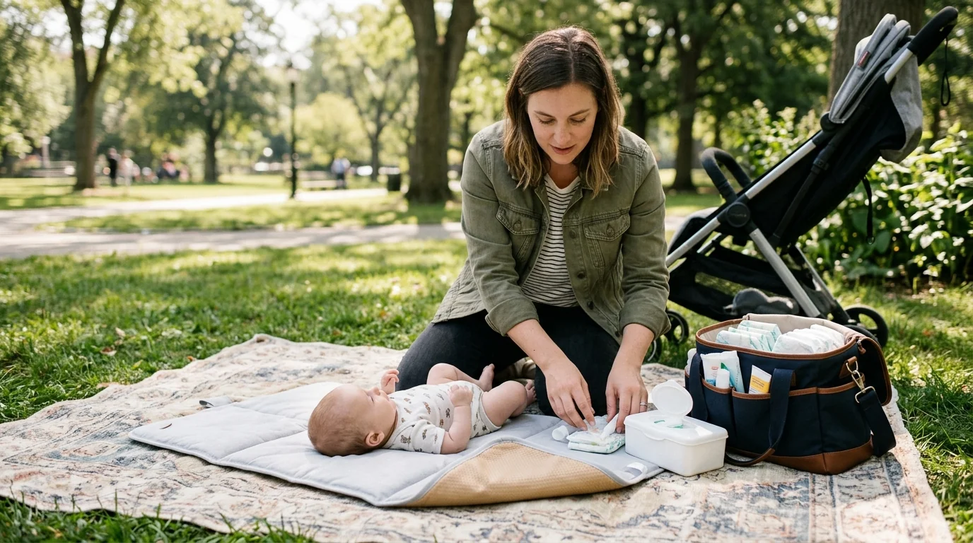 Foldable Waterproof Baby Changing Mat with Soft Cotton
